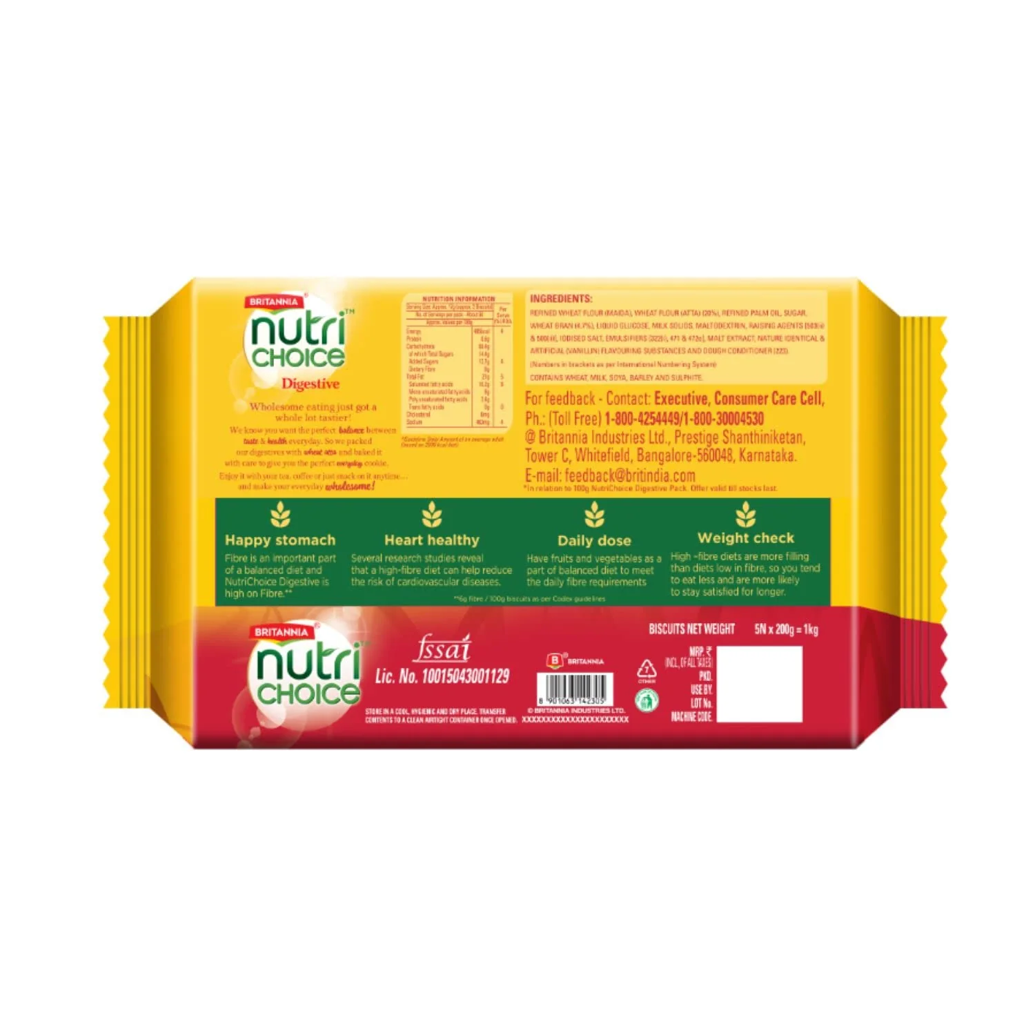 Britannia NutriChoice Digestive High Fibre Biscuits 1 kg