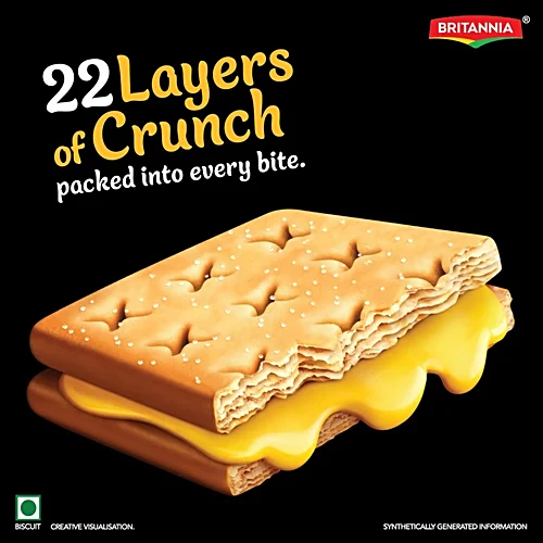 Britannia 50-50 Cheeze Dipped Sandwich Biscuit, ₹ 10