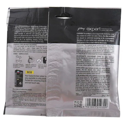 Godrej Expert Rich Creme Hair Colour Natural Black Shade 1.00 - 20g + 20ml Mini Pack