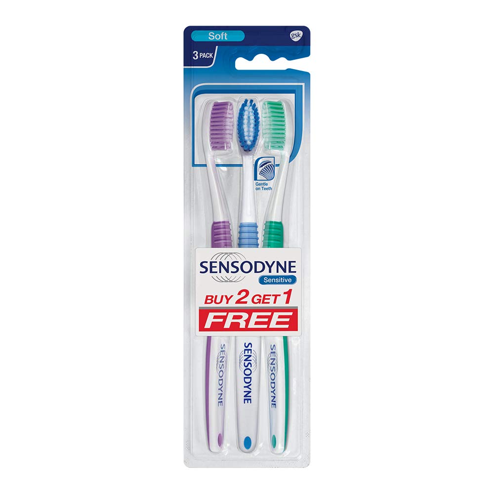 Sensodyne Sensitive Soft Toothbrush, 3 pcs (Buy 2 Get 1 Free)