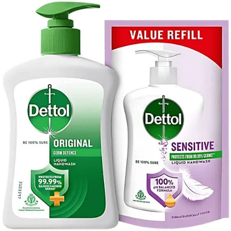 Dettol Liquid Hand Wash 200ml Bottle with 175ml Hand Wash Pouch Free