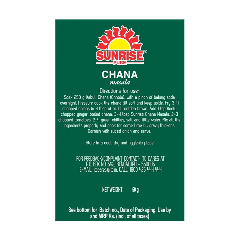 Sunrise Chana Masala 50g Box