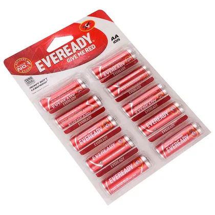 Eveready Red 1015 AA Carbon Zinc Batteries