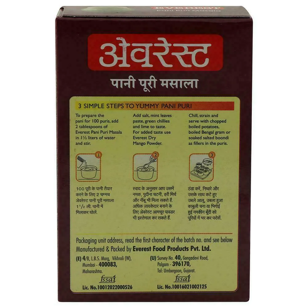 Everest Pani Puri Masala 50g Box